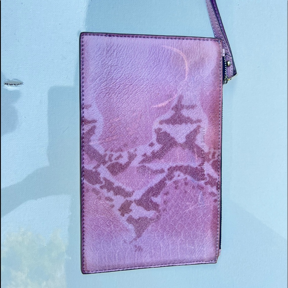 Aimee Kestenberg pink Leather Wristlet Wallet